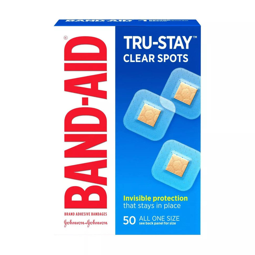 Band-Aid Adhesive Bandages, Tru Stay Clear Spots, 50 Ea